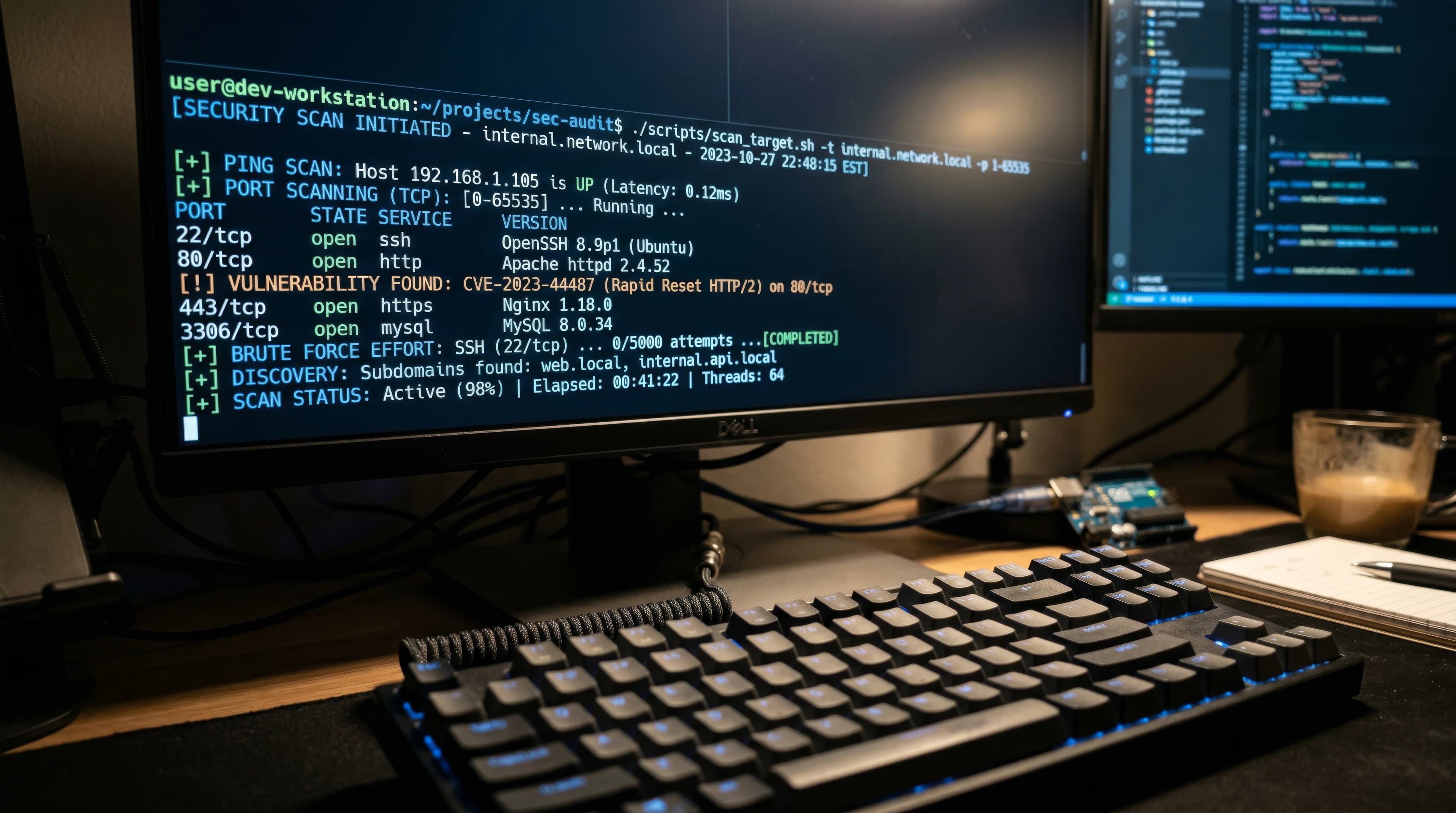 Code on a terminal